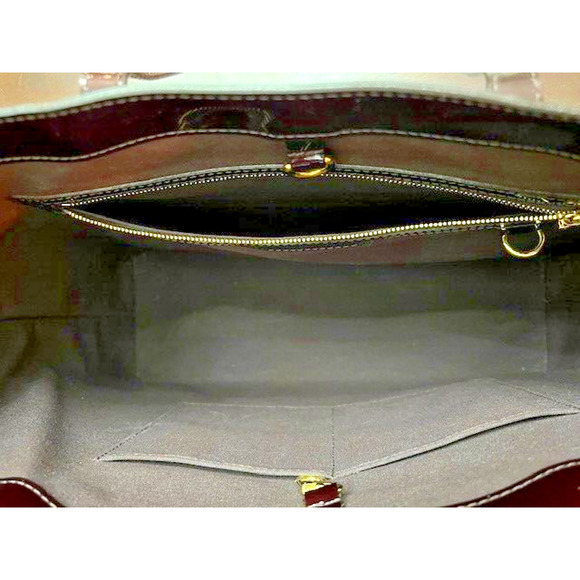 LOUIS VUITTON Monogram Vernis Tote Patent Leather Wilshire MM Amarante Burgundy - Picture 16 of 16